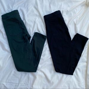 H&M Black and Green Skinny Jeans - Size 8